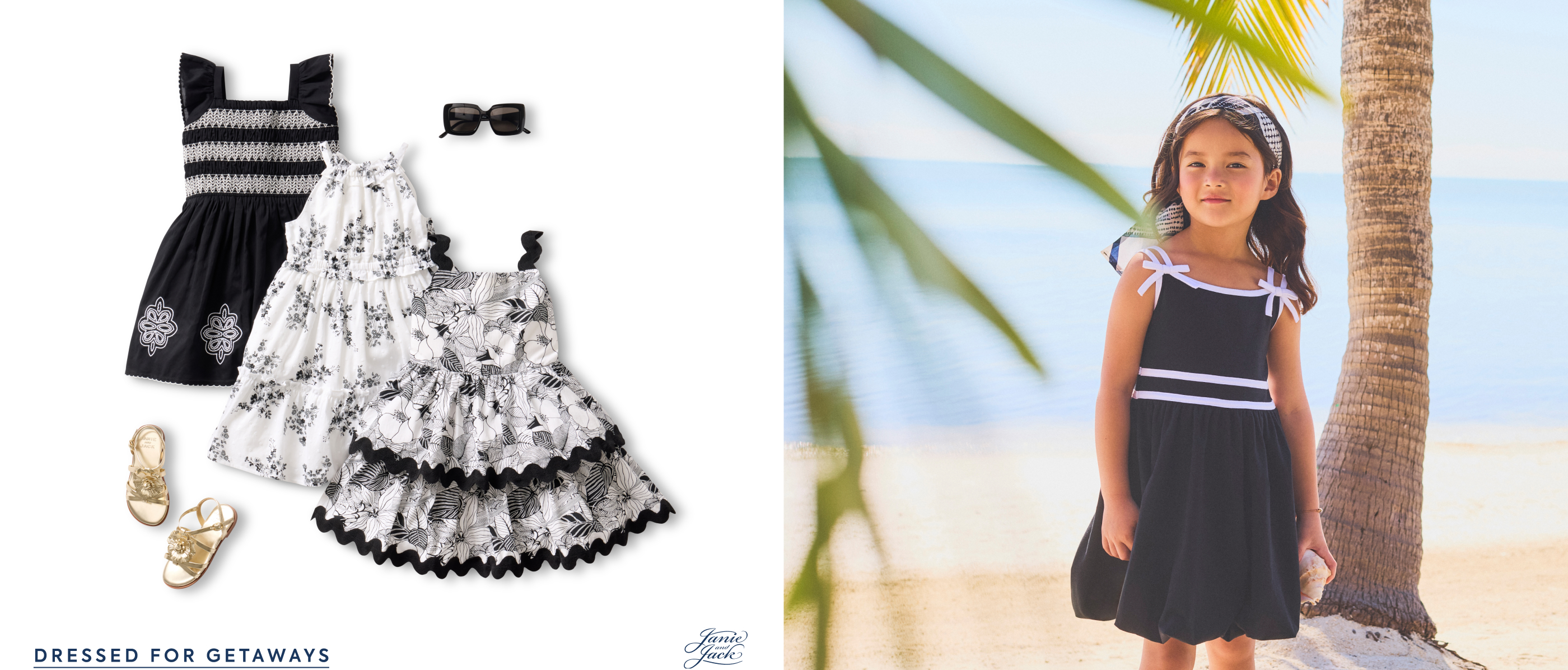 Dressed for getaways. Shop girls Beyond the Sea.